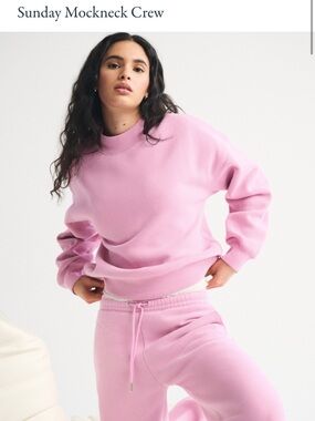 Abercrombie Mauve Sunday Mockneck Sweatshirt